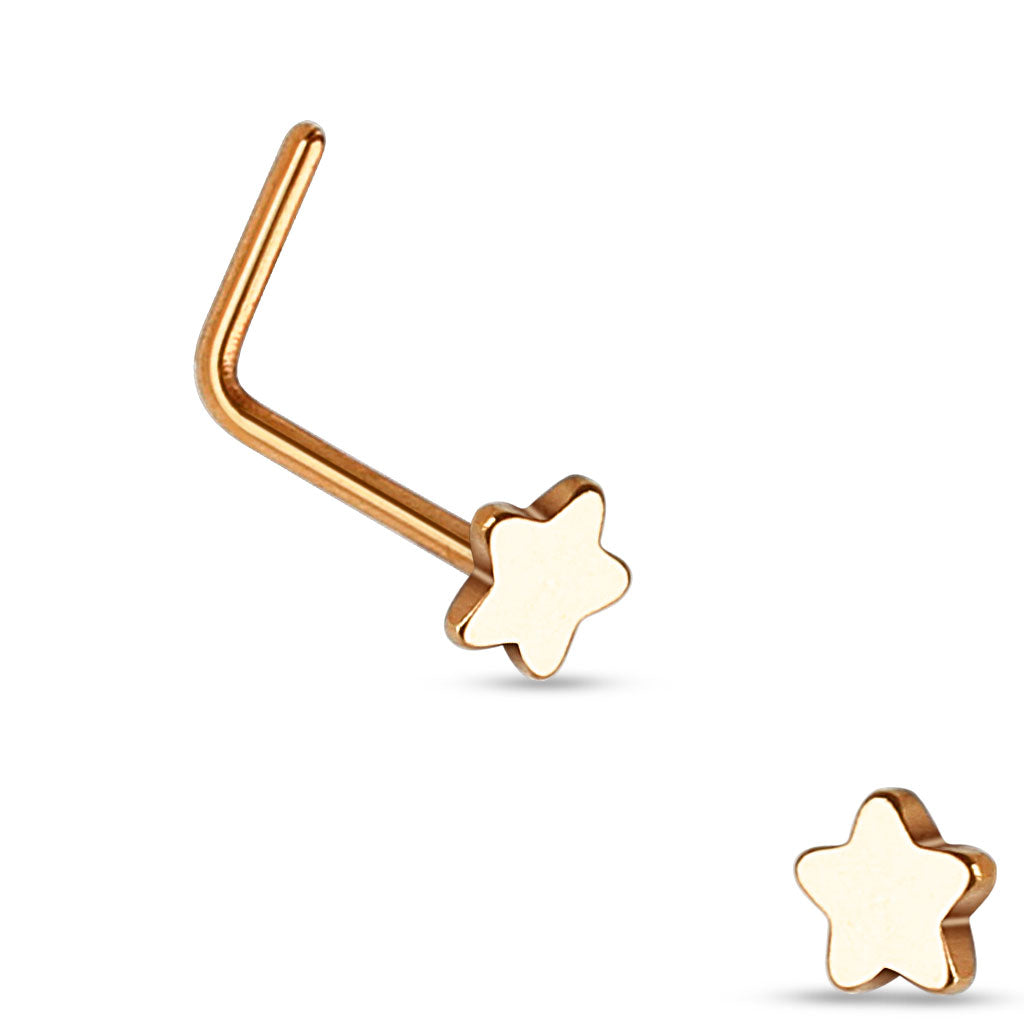 Star L Bend Hypoallergenic Nose Stud