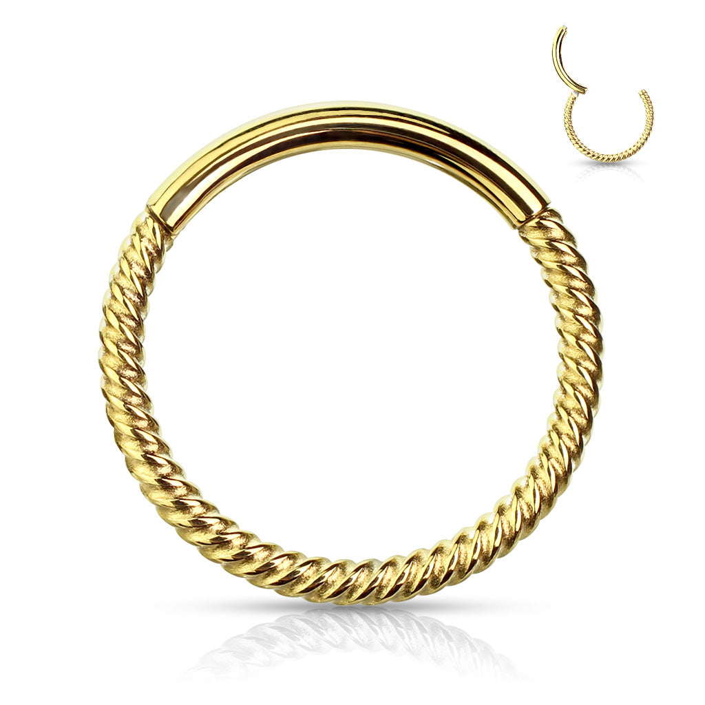 Single Braided Hinged Segment Hypoallergenic Hoop