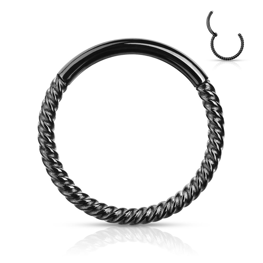 Single Braided Hinged Segment Hypoallergenic Hoop