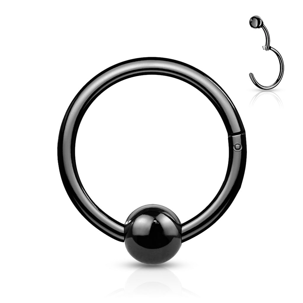 Single Hinge Hypoallergenic Hoop Segment with Ball