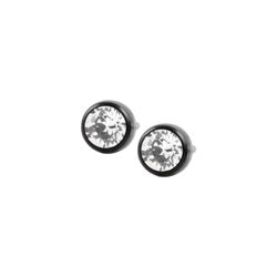 Stainless steel black diamond on sale earrings