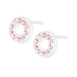 Medical Plastic 8mm Brilliance Puck Hollow Earrings